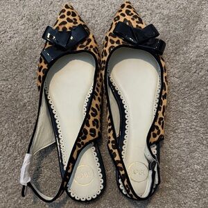 1901 Leopard Print Flats with Black Accents NWOT